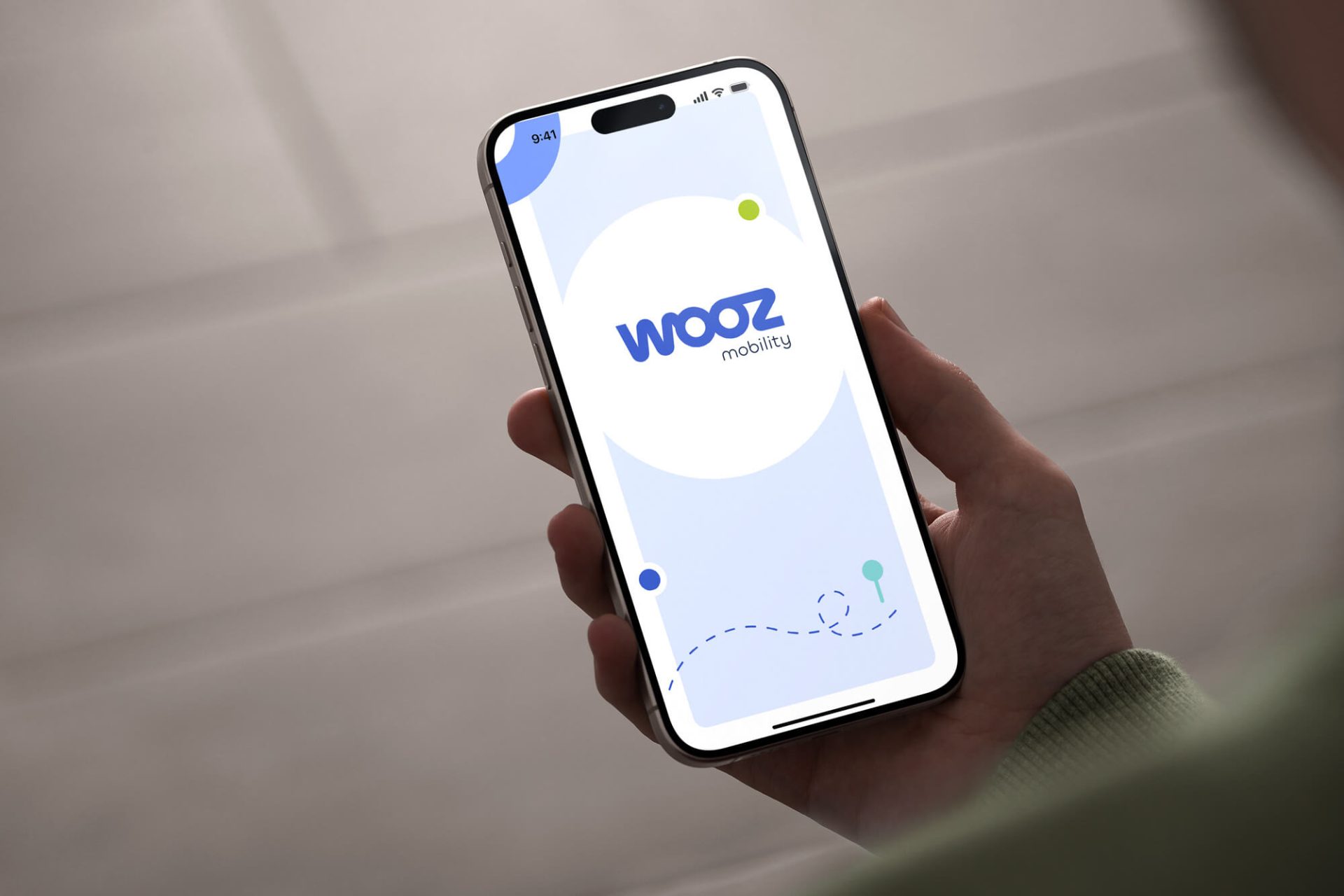 Splash screen mobilnej aplikácie WOOZ — branding pri spustení