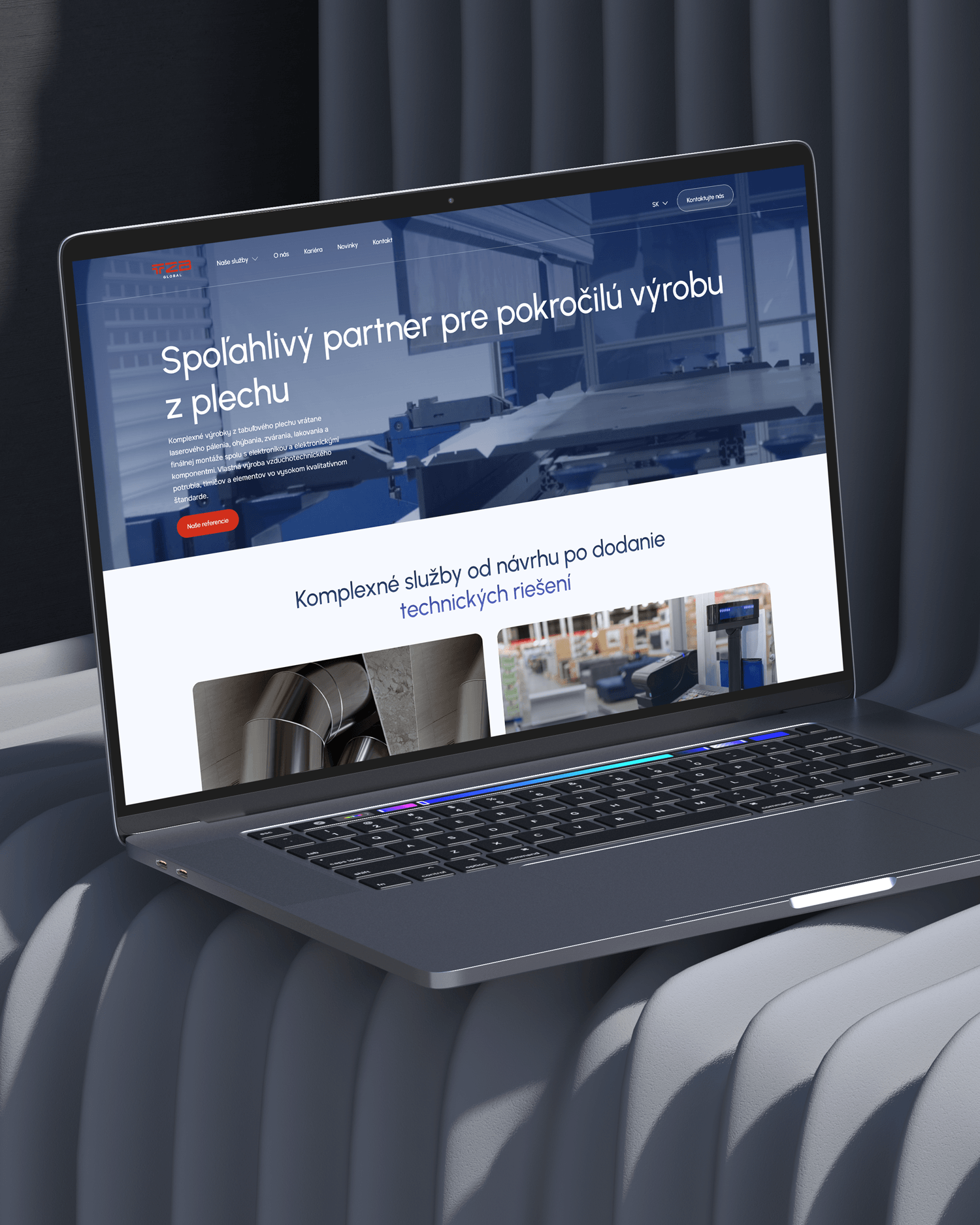 Tvorba webstr&aacute;nky pre v&yacute;robn&uacute; firmu &mdash; desktop dizajn