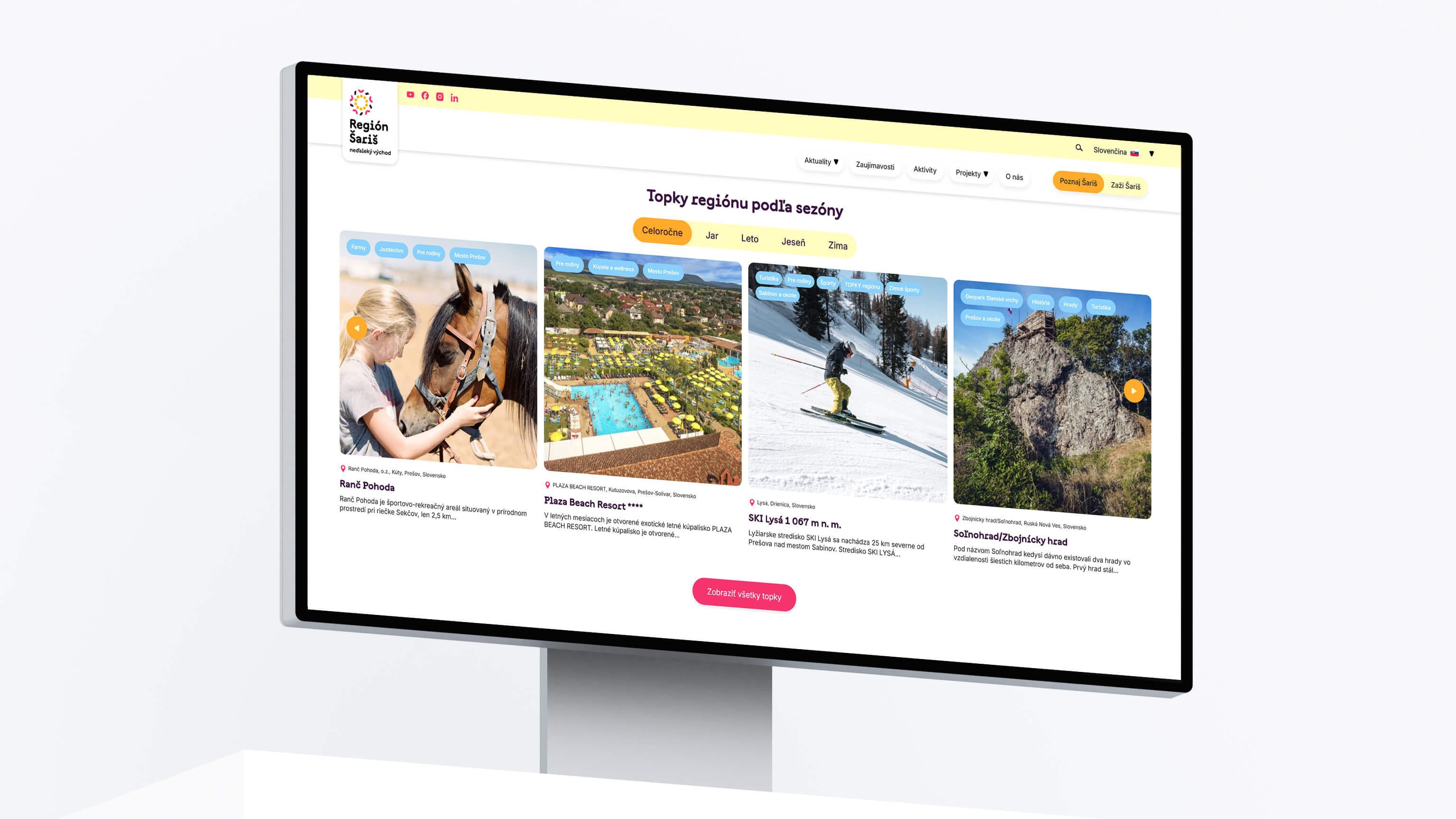 Administrácia destinačného webu s funkciou automatizovaného zdieľania turistického obsahu a propagácie na partnerských weboch regiónu.
